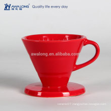 Pure Red Restaurant Used Fine Porcelain High Quality Drain Cup